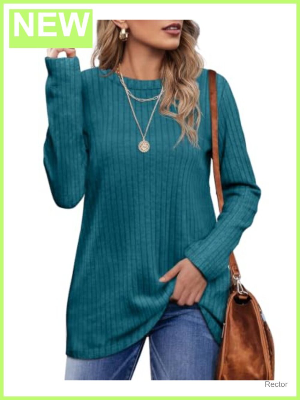 Women's Tunic Top Loose Fit Crew Neck Long Sleeve Casual Fall Winter